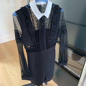 Gorgeous Self Portrait black romper size 4US